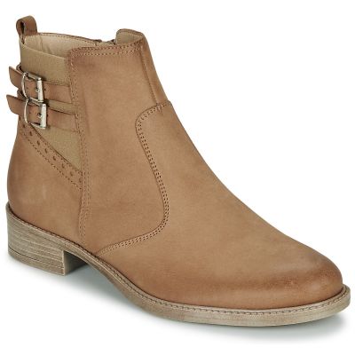 BOOTS ANDRÉ FEMME CARLIN CUIR MARRON